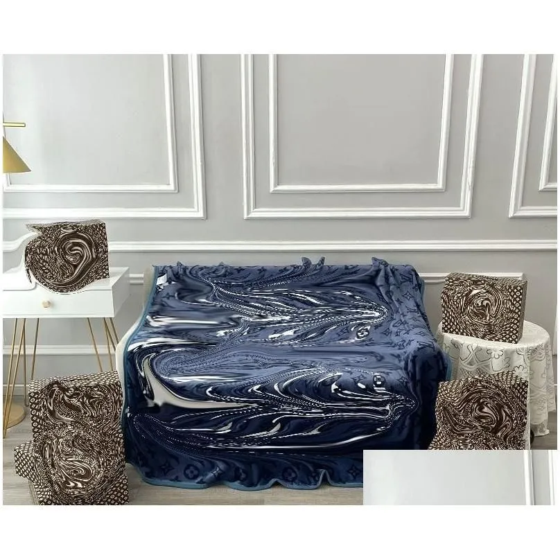 Blankets Designer Blanket 150X200Cm Brand Letter L Air Fashion Conditioning Travel Bath Towel Soft Winter Fleece Shawl Throw Ht1521