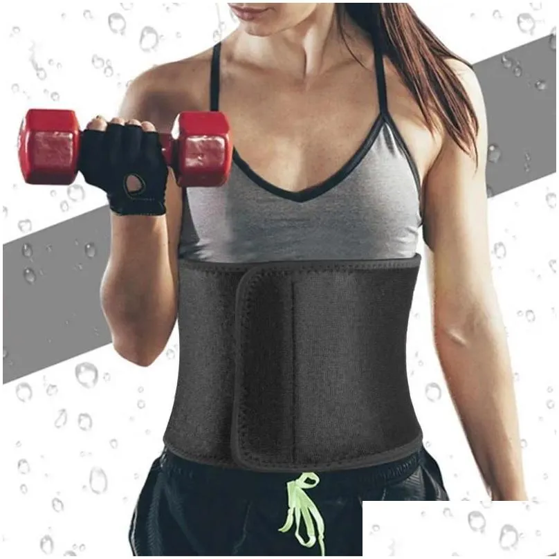 Waist Support Fitness Belt Waterproof With Zipper Pocket Adjustable Fastener Tape For A Comfortable Fit Tummy Sweat Reduction