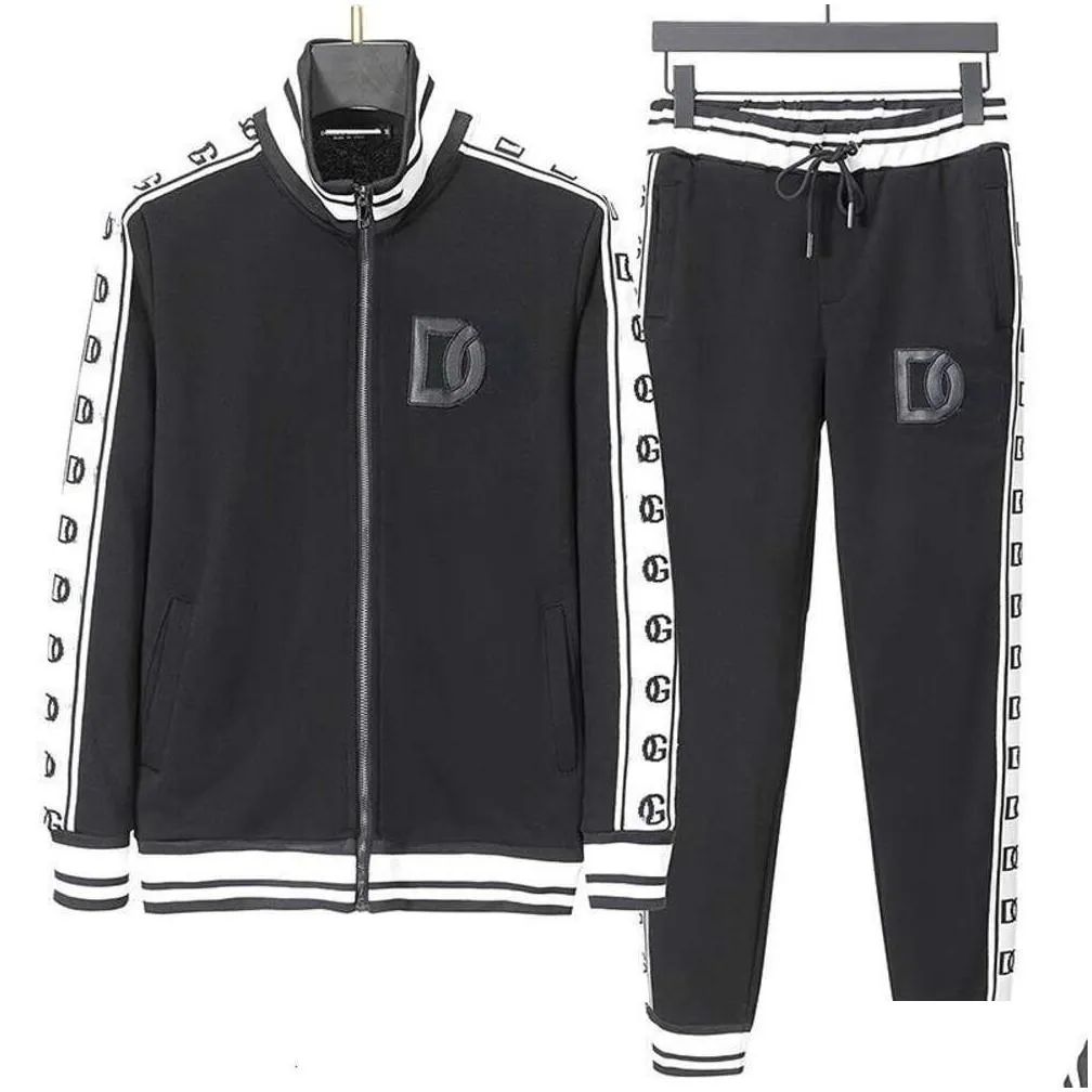 High version men`s tracksuit D letters embroidered jacket pants suit designer sweater suit baseball jackets sweatpants two-piece set