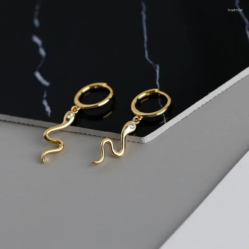 Stud Earrings WANTME Real 925 Sterling Silver Hanging Snake For Fashion Women Party Bohemian Animal Fine Jewelry 2024 Gift