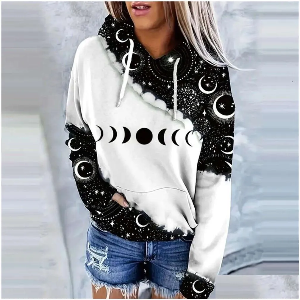 Women`S Hoodies & Sweatshirts Designer Womens Clothing 2024 Spring New Product Basic 3D Digital Printing Trend Fashion Hoodie Sweater Otidx