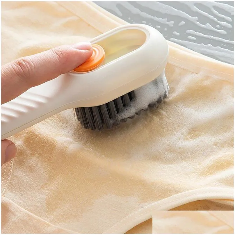 Shoe Brushes Mti-Function Liquid Brush Press Out The Tool Soft Sweater Object Cleaning Drop Delivery Home Garden Housekeeping Organiza Oteqi