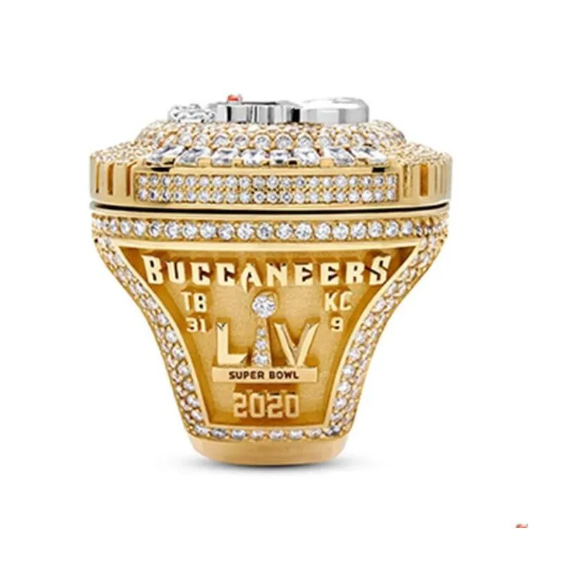 Three Stone Rings 2020-2021  Bay Buccanee Championship Ring Display Box Souvenir Fan Men Gift Wholesale size 8-14