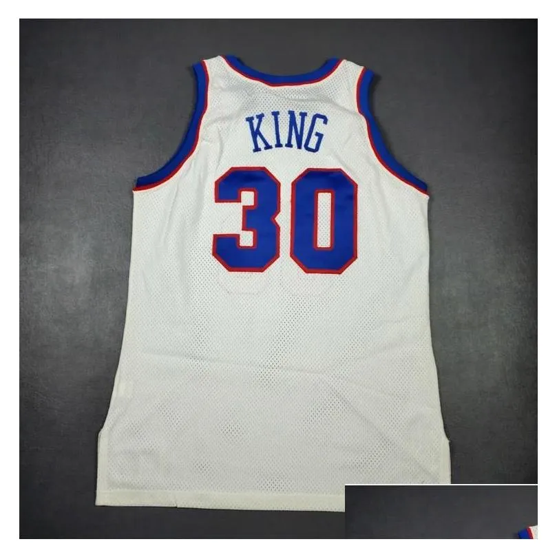 rare Basketball Jersey Men Youth women Vintage Bernard King Champion 1991 Bullets Game Worn Issued retro High School Size S-5XL custom any name or