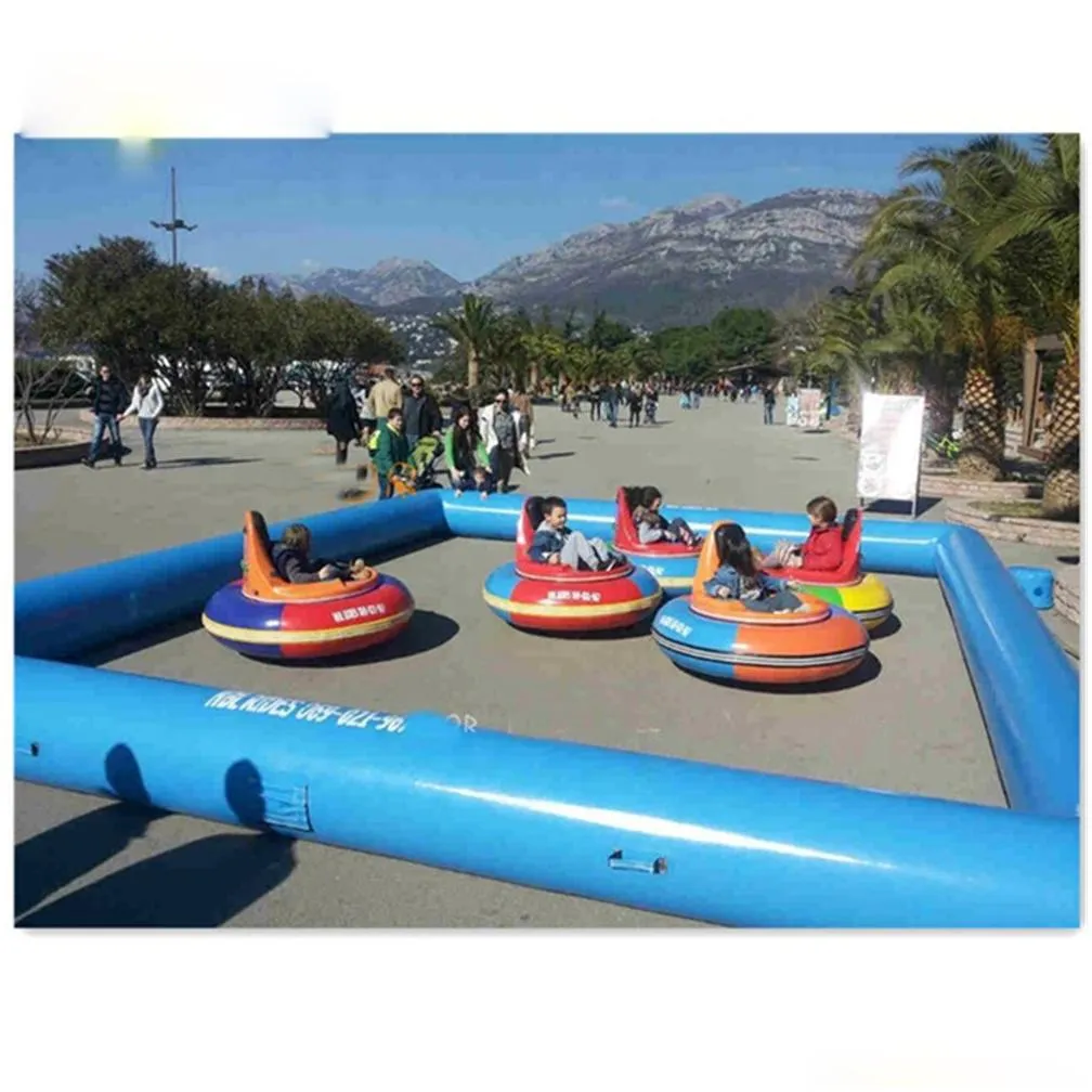 Airtight PVC Inflatable Shelters Fence Line Amusement Bumper Car arena Go Kart Track Car Race Track Bubble Park For Kids Indoor Ou295P