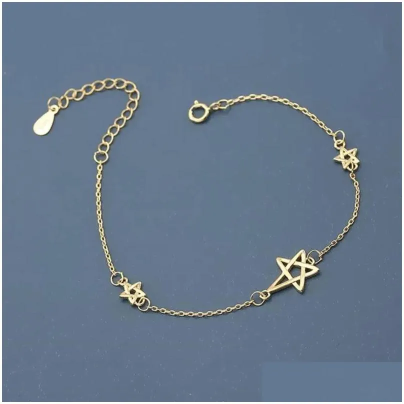 Link Bracelets ENSHIR Vintage Hollow Star Bracelet For Women Temperament Chain Party Jewelry Gift