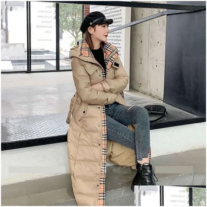 Women`S Down & Parkas Womens Jackets Slim Fitting And Thickened Cotton Jacket British Style Long Knee Length Drop Delivery Apparel Clo Dhpzu
