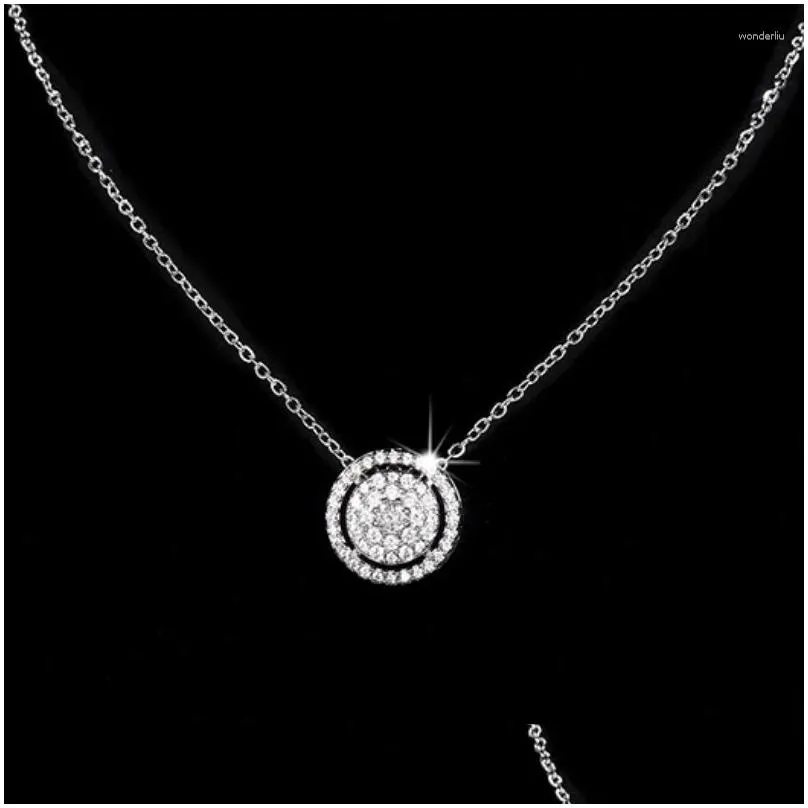 Pendant Necklaces CAOSHI Graceful Round Shape Necklace Lady Engagement Jewelry With Dazzling Crystal Elegant Accessories For Wedding
