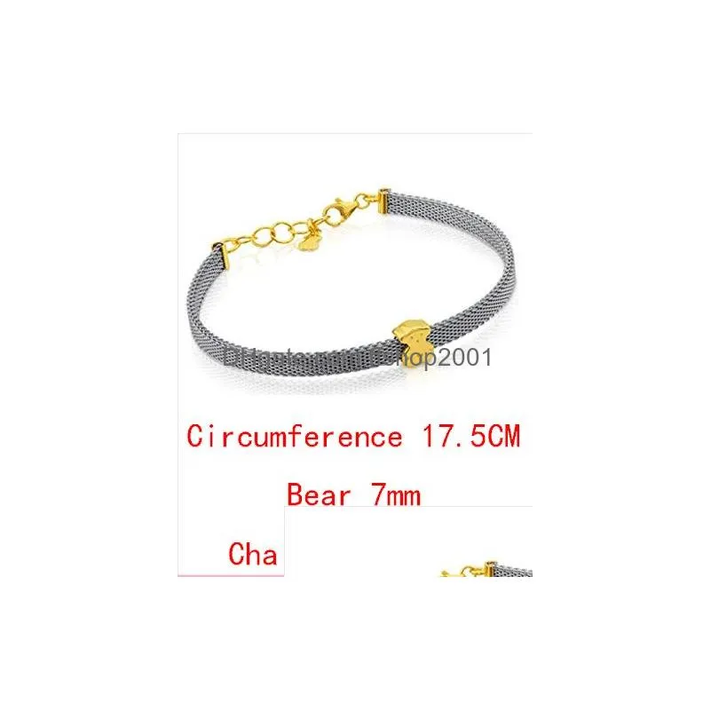 Charm Bracelets 2022 New Style 100 925 Sterling Sier Classic Cute Bear Youth Bracelet Fashion Ladies Jewelry Factory Whole4702139 Dro Dhbnr