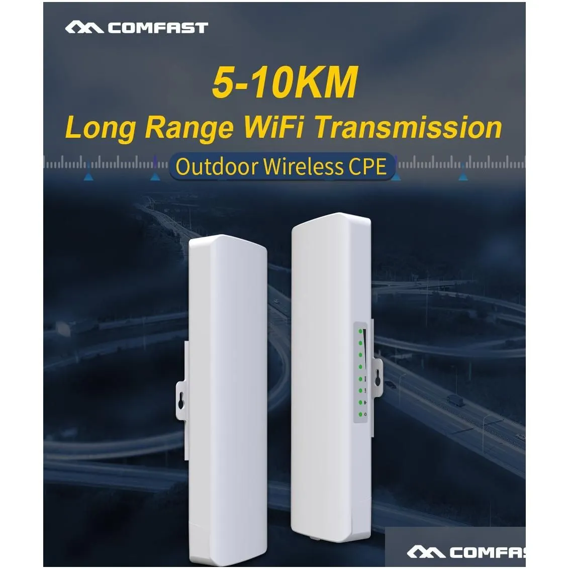 Routers 5G Router 2Pcs Long Range Wireless Bridge 300Mbps 5G/2.4G Outdoor Cpe Poe Adapter For Elevator Monitoring Camera Drop Delivery