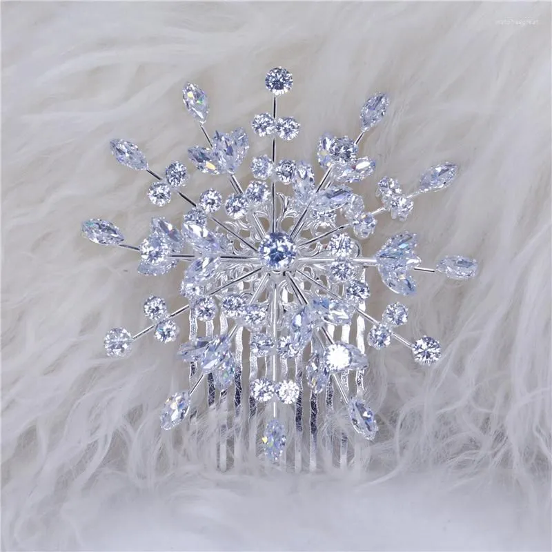 Hair Clips Fashion Exquisite Flower Zircon Jewelry Shiny Crystal Accessories Sweet Romantic Women`s Comb Wholesale Retail