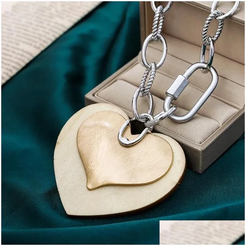 Pendant Necklaces Gold Color Heart Necklace For Women Trending Products Gothic Chains Pendants Kpop Jewelry Items With Unusual Things