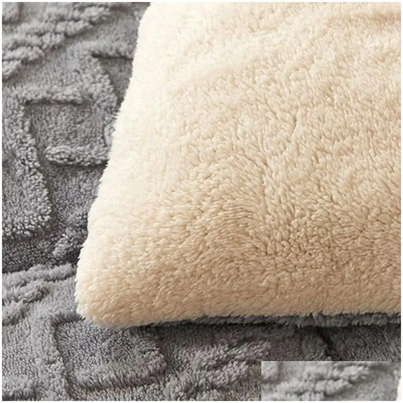 Blankets Blankets High End Thickened Winter Warm For Beds Artificial Lamb Cashmere Weighted Blanket Thicker Warmth Duvet Quilt Comfort