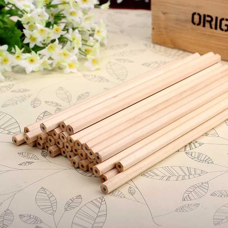 wholesale Eco-friendly Natural Wood Pencil HB Black Hexagonal Non-toxic Standard Pencil Cute Stationery Office School Supplies