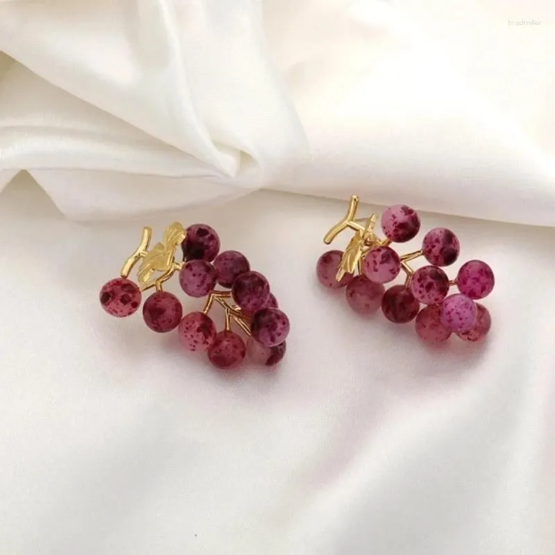 Stud Earrings Versatile Fruits Eardrops Grape Ear Pendant Ornament Trendy Women Jewelry Y2k Inspired Accessory For Daily Wear