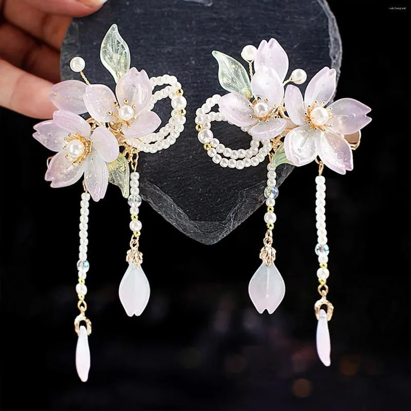 Hair Clips Chinese Fashion Flower Hairpins And Artificial Pearl Pins Headpieces Pendant Jewelry Accessories For Women
