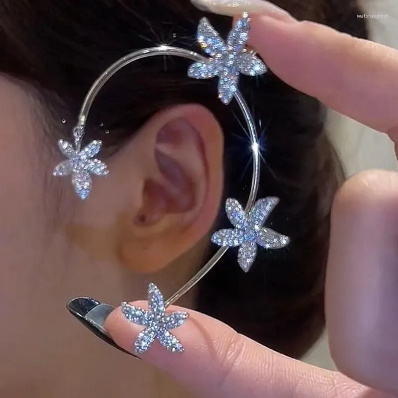 Stud Earrings Aesthetic Fake Piercing Snowflake Earring For Women Cute Ear Cuff Clip On Kpop Accessories Jewelry Pendientes Mujer