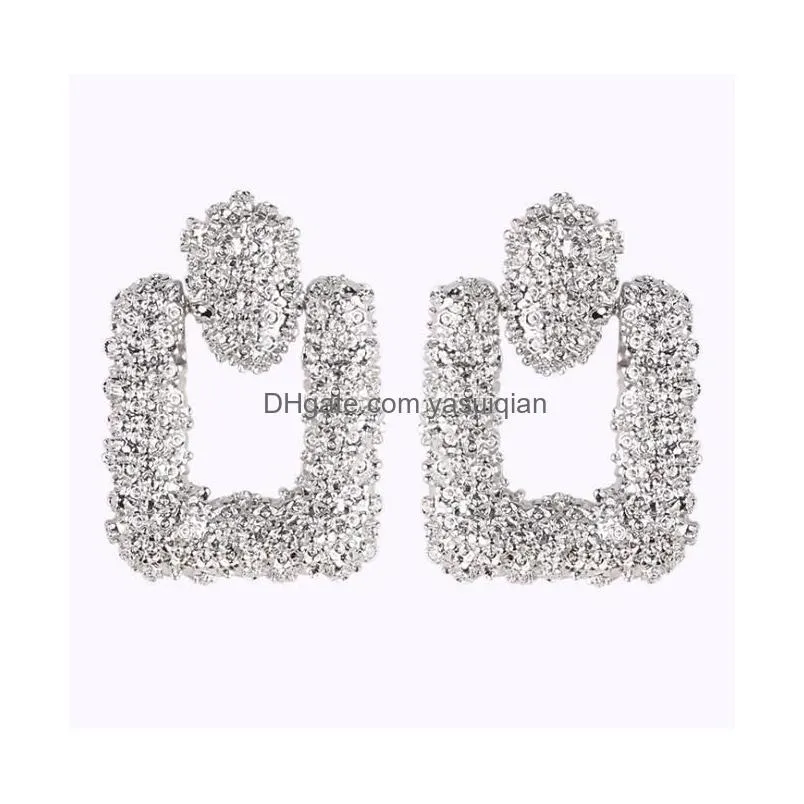 Dangle & Chandelier Womens Geometric Metal Earrings For Female Bohemian Hyperbolic Large Big Long Statement Drop Jewelry Gift Deliver Dhijw