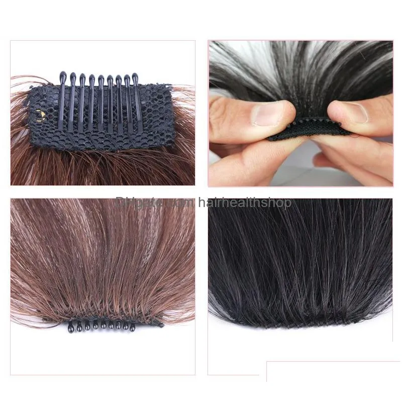 Natural Real Human Hair Bangs Fringe Hand Tied MiNi Flat Clipin Hair Extension Bleach Blonde276P5256925