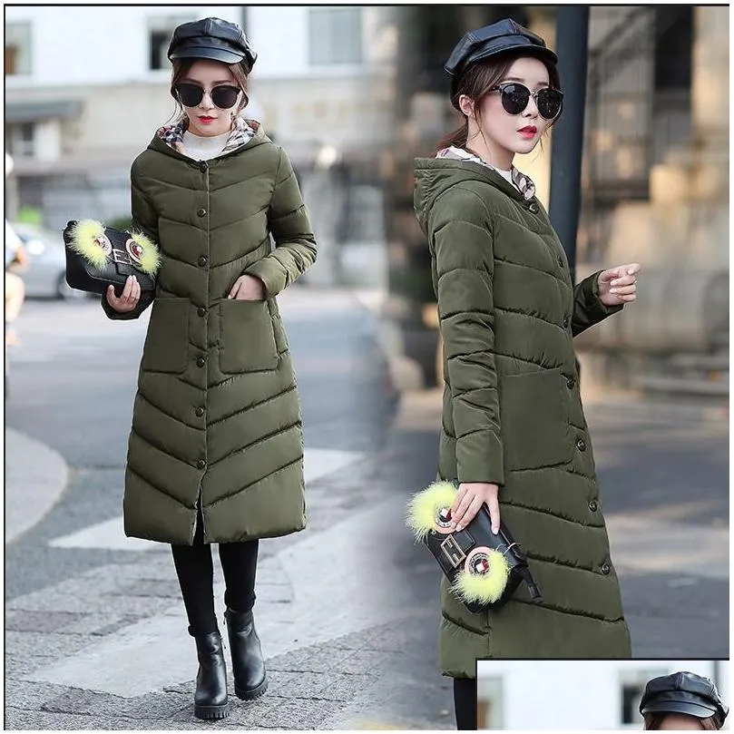 Women`S Down & Parkas Womens Jackets Cotton Padded Mid Length Version Slim Fitting And Thickened Jacket Drop Delivery Apparel Clothing Dh3Qh