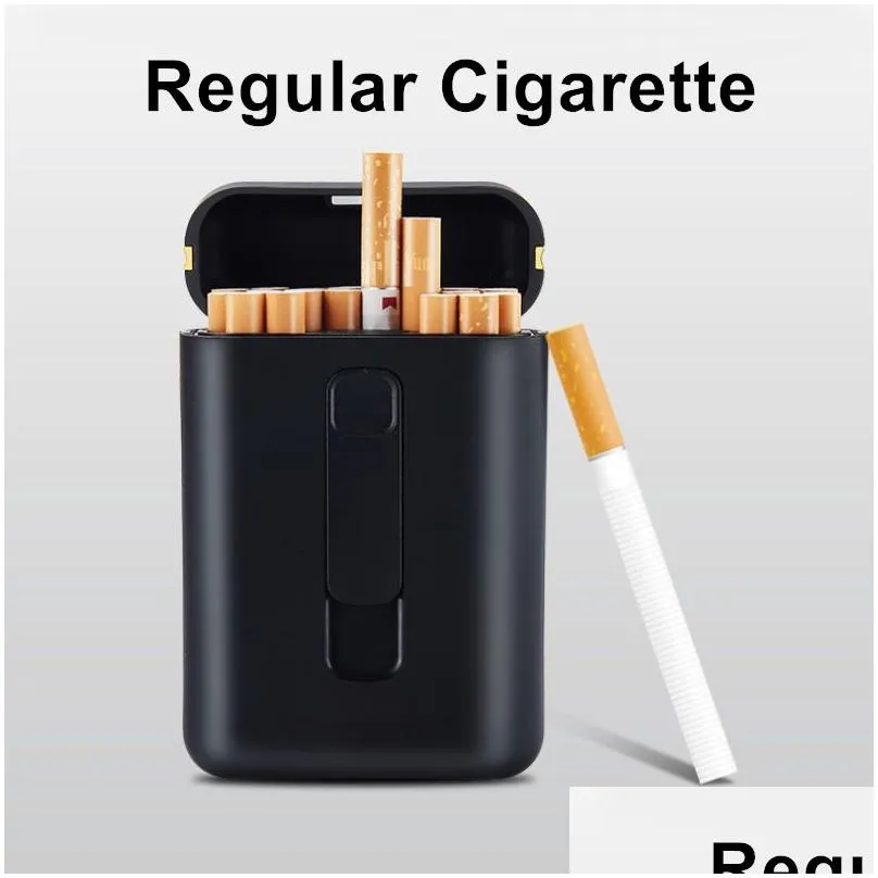 Cigarette Cases 20Pcs Capacity Case With Usb Electronic Lighter Cigar Holder For Regar Gadgets Men Drop Delivery Home Garden Household Otpio