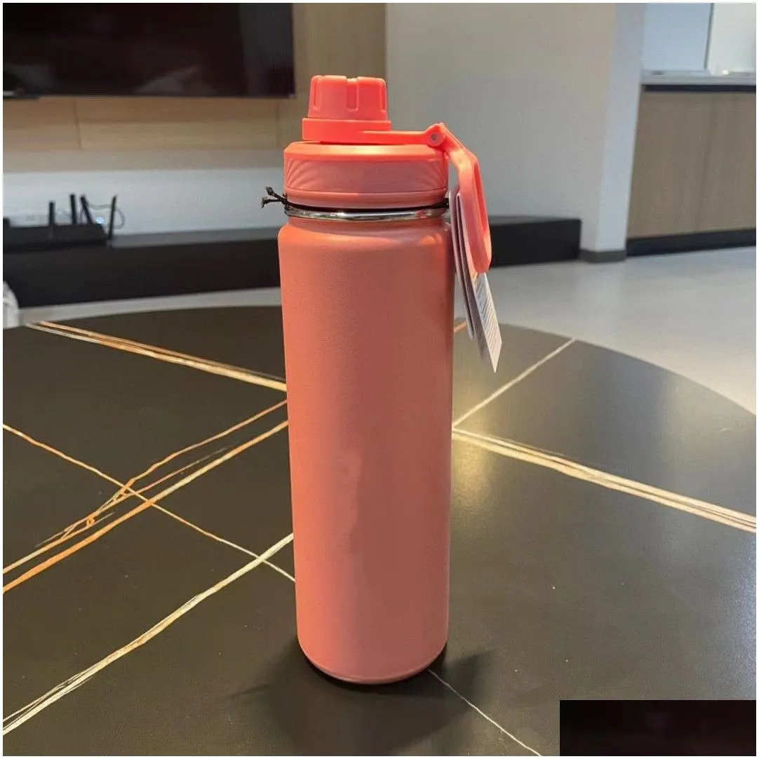 LL Logo Designer Stainless Steel Thermos:Water Bottles 710ml Insulated Cup Stainless Steel Pure Vacuum Portable Leakproof Outdoor Yoga & Sports
