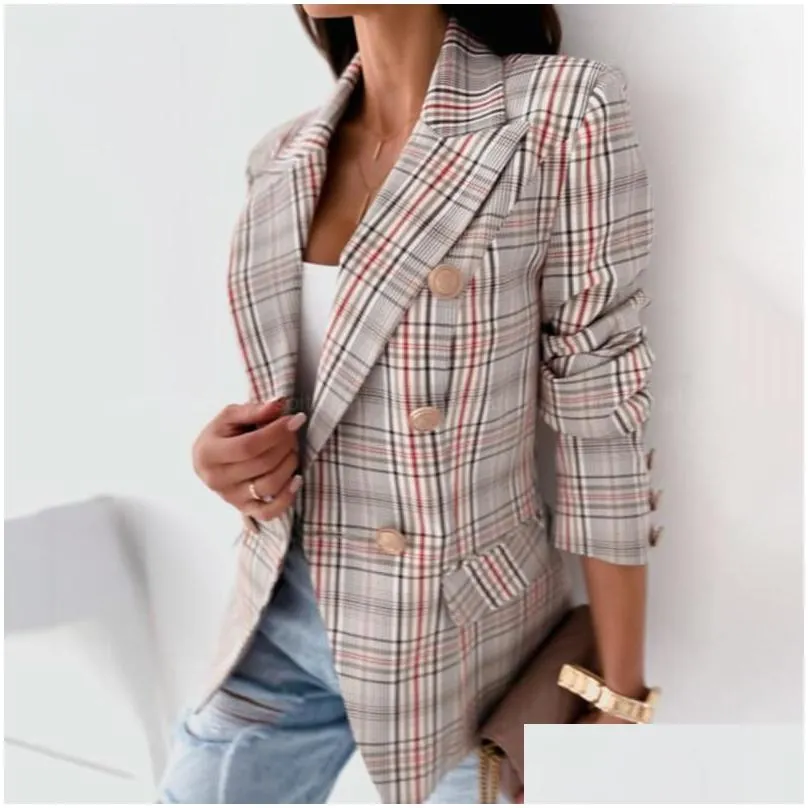 Women`S Suits & Blazers Womens Women Fashion Rainbow Printed Notched Collar Cardigan Autumn Spring Elegant Casual Long Sleeve Coat Of Dh8Au