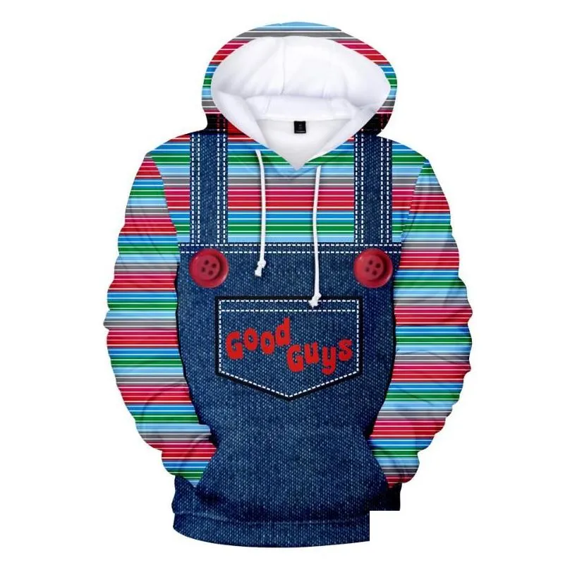 Men`S Hoodies & Sweatshirts Good Guys Chucky 3D Printed Lovely Cartoon Male Female Leisure Simple Street Clothes Drop Delivery Appare Dh7Cy