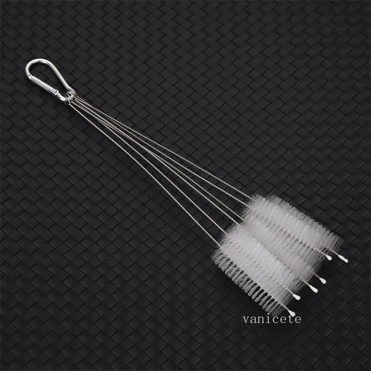 Cleaning Brushes 200pcs Clean Nylon Straw Drinking Straws Brushes for Sippy Cup Bottle and Tube 304 stainless steel soft bristle brush