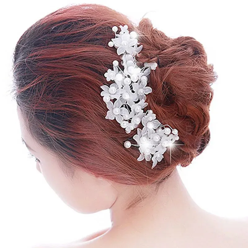 Hair Clips Bridal Pearl Hairpin Accessories Korean Style Handmade Lace Wedding Dress