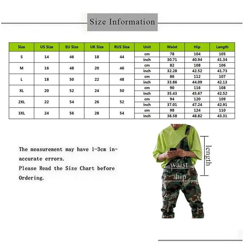 Men`S Jeans Men One Shoder Fashion Jumpsuit Casual Camouflage Print Jumpsuits Overalls Tracksuit Camo Suspender Pant Drop Delivery Ap Dh6Ra