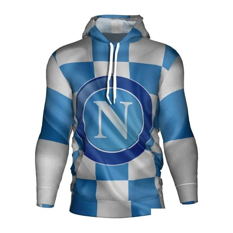 Men`S Hoodies & Sweatshirts Napoli Soccer Jersey 3D Hoodie Ssc Sweatshirt Tracksuit Hoody Training Club High Quality Drop Delivery Ap Dh3Tb