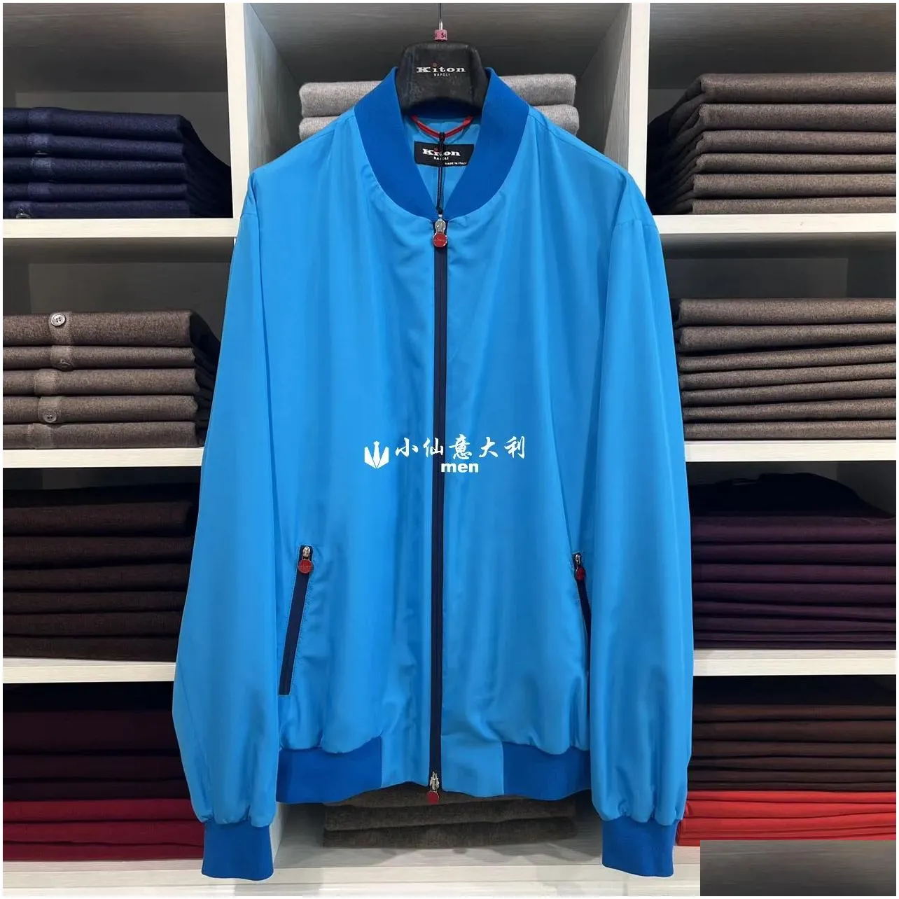 Mens Jackets Spring kiton Lake Blue Baseball Uniform Coat