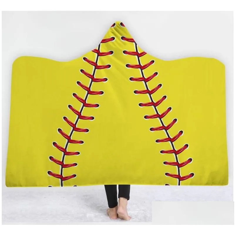 outdoor collectable Baseball Football blanket Sherpa Softball Blanket Sports Theme Hooded Cape Soccer Bathing Towel Swadding Blankets