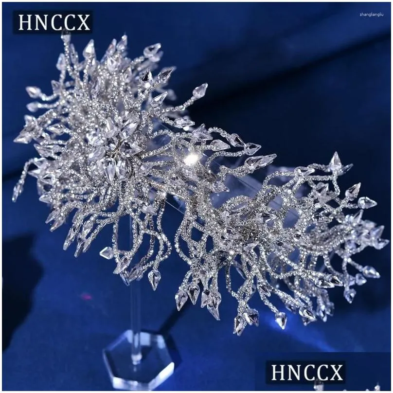 Hair Clips HNCCX Bridal Wedding Full Rhinestone Headband Luxury Crown Headdress Ornaments Princess Fashion Party Accessories CP426