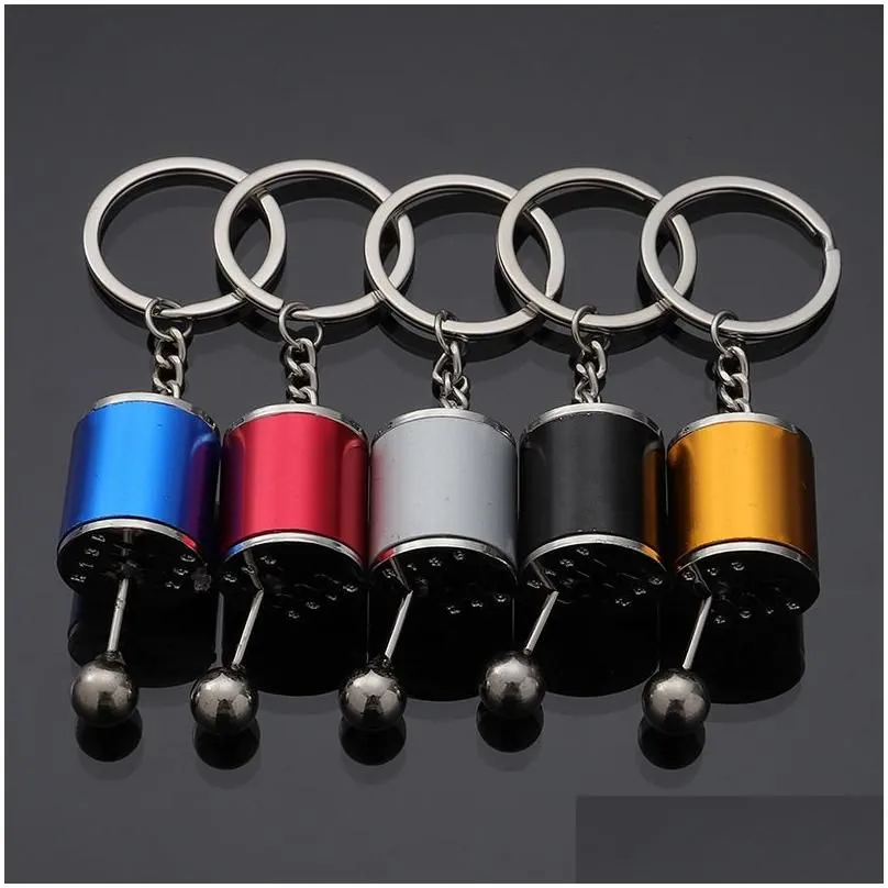 Car Key Box Keychain Imitation 6 Speed Manual Car-Styling Keyrings Gear Knob Shift Stick For Men Women Gifts Drop Delivery Mobiles M