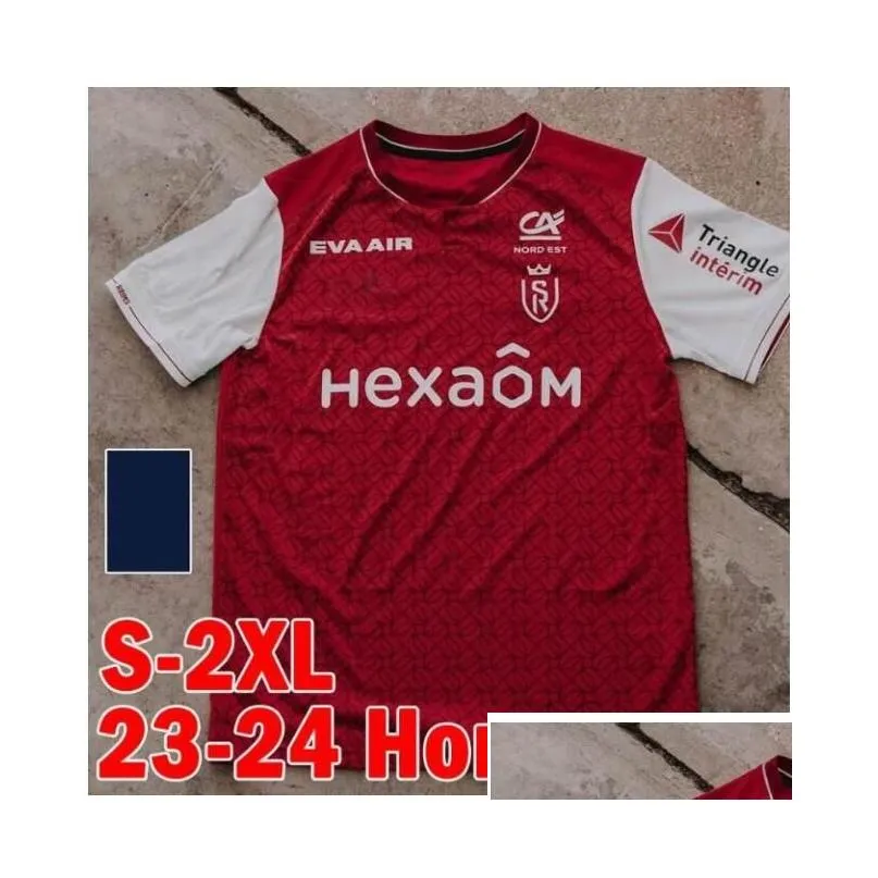 2023 2024 StAde de ReIms Soccer Jerseys 23 24 Balogun Flips Ito Football Shirts Sierhuis Ito ABDELHAMID ZENELI VAN CAJUSTE BERGEN Maolida MATUSIWA Men Uniforms