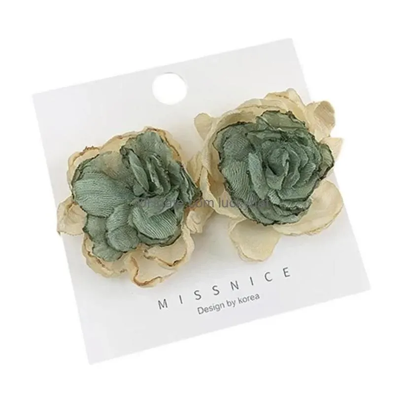 Stud Earrings Boho Large Cloth Flower Jewelry Ear Giftrs For Women Girls Drop Delivery Dhm8I