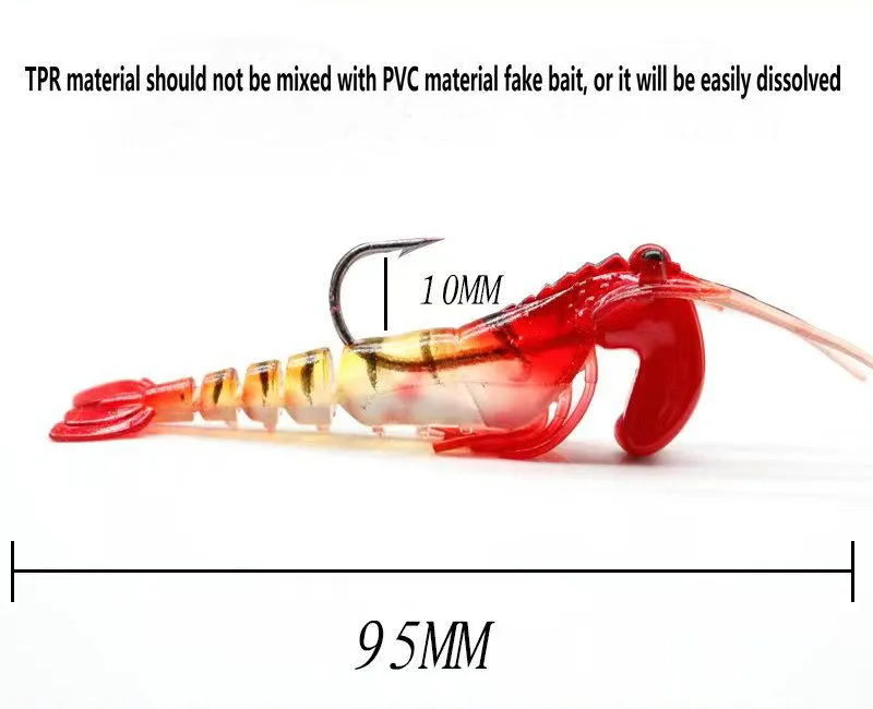 Lua bait Multi-section lead head shrimp jumping shrimp freshwater fishing whole layer imitation Lua glow-in-the-dark soft shrimp Lua fake