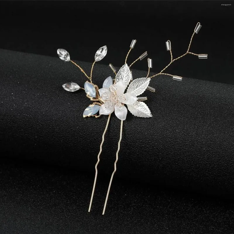 Hair Clips Exquisite Crystal Hairpins U-shape Jewelry Chinese Style Women Decoration Barrettes Rhinestone Bridal Accessories