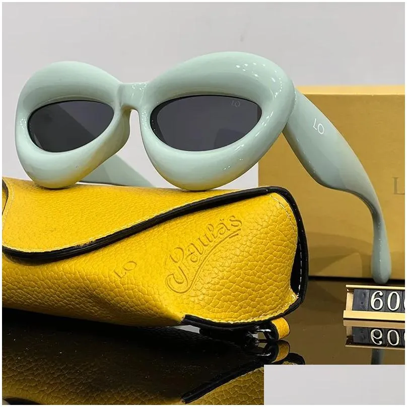 Designer Cat Eye Sunglasses for Women Glasses Mens Beach Protective Eyewear Travel Sun Glass Inflatable Design Sunglass With Box