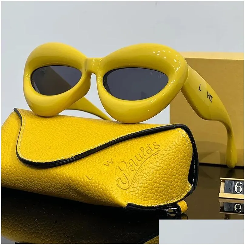 Designer Cat Eye Sunglasses for Women Glasses Mens Beach Protective Eyewear Travel Sun Glass Inflatable Design Sunglass With Box