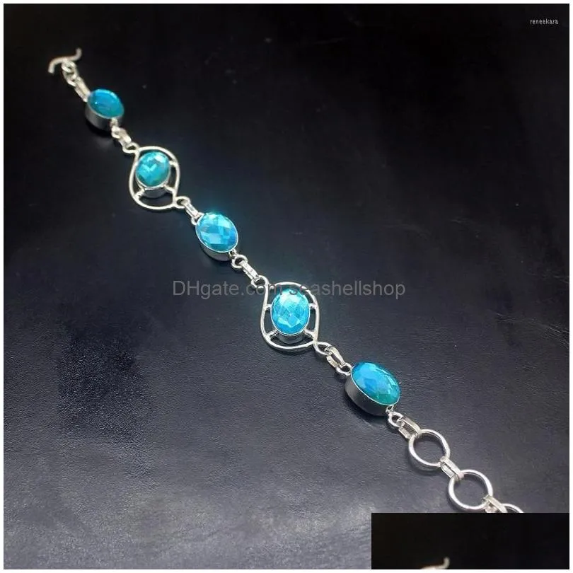 Link Bracelets Amazing Fancy Arrival MysticTopaz Color Charms Links For Women 8.5 Inch HD681
