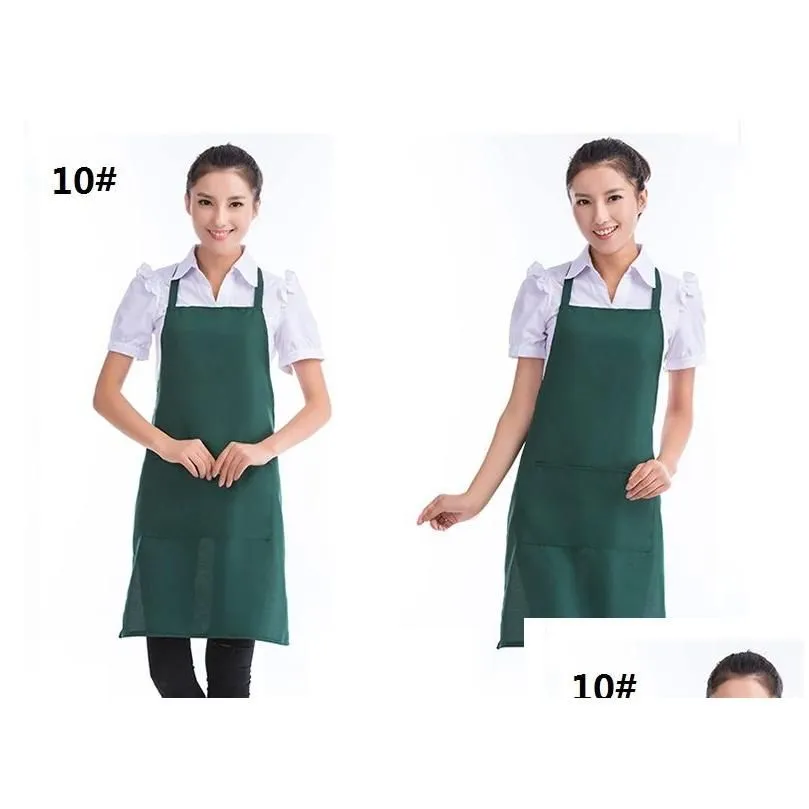 Aprons Customized Personalized Uni Apron Cooking Kitchen Restaurant Bib Dress With Pocket Gift Drop Delivery Home Garden Home Textiles