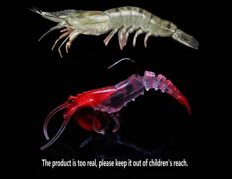 Lua bait Multi-section lead head shrimp jumping shrimp freshwater fishing whole layer imitation Lua glow-in-the-dark soft shrimp Lua fake