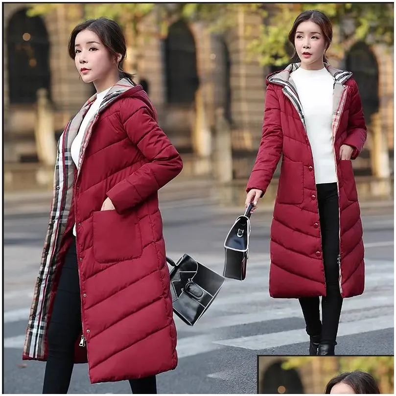 Women`S Down & Parkas Womens Jackets Cotton Padded Mid Length Version Slim Fitting And Thickened Jacket Drop Delivery Apparel Clothing Dh3Qh