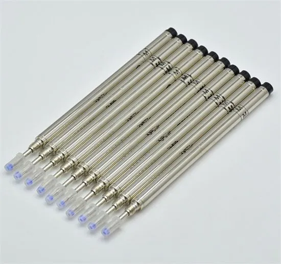 wholesale high quality (10 pieces/lot ) metal black / blue refill for Roller ball pen stationery writing smooth pen accessories