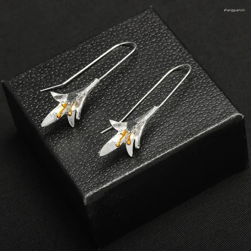 Dangle Earrings Woozu Korean Fashion Long Slope Geometric Asymmetry Vintage Orchid For Women Gift Party Wedding