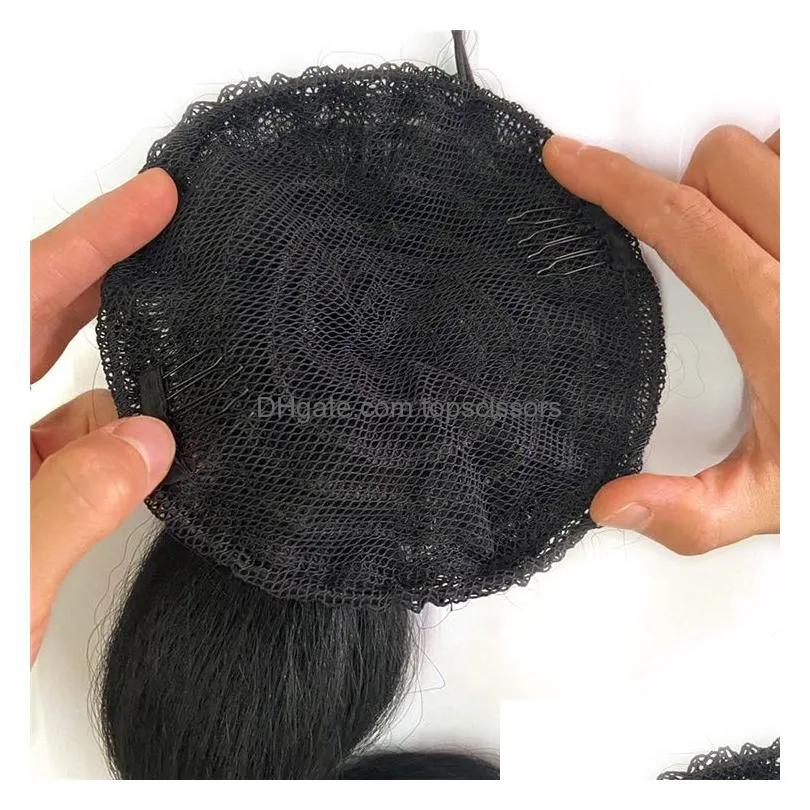 Ponytails 30 Inches High Puff Afro Kinky Straight Bubble Dstring Ponytail Clip In Simation Human Hair Bundle 1B Drop Delivery Product Dhamf