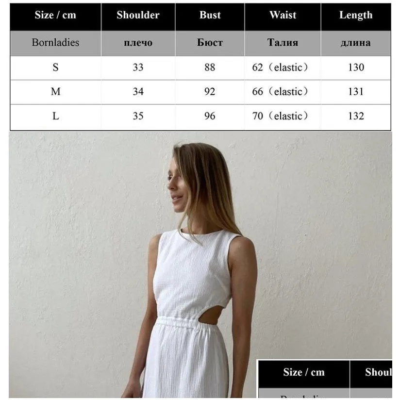 Basic & Casual Dresses Holiday Long Dress Woman 100% Cotton Loose Splicing Summer Sleeveless Lady Drop Delivery Apparel Women`S Cloth Dhlhk